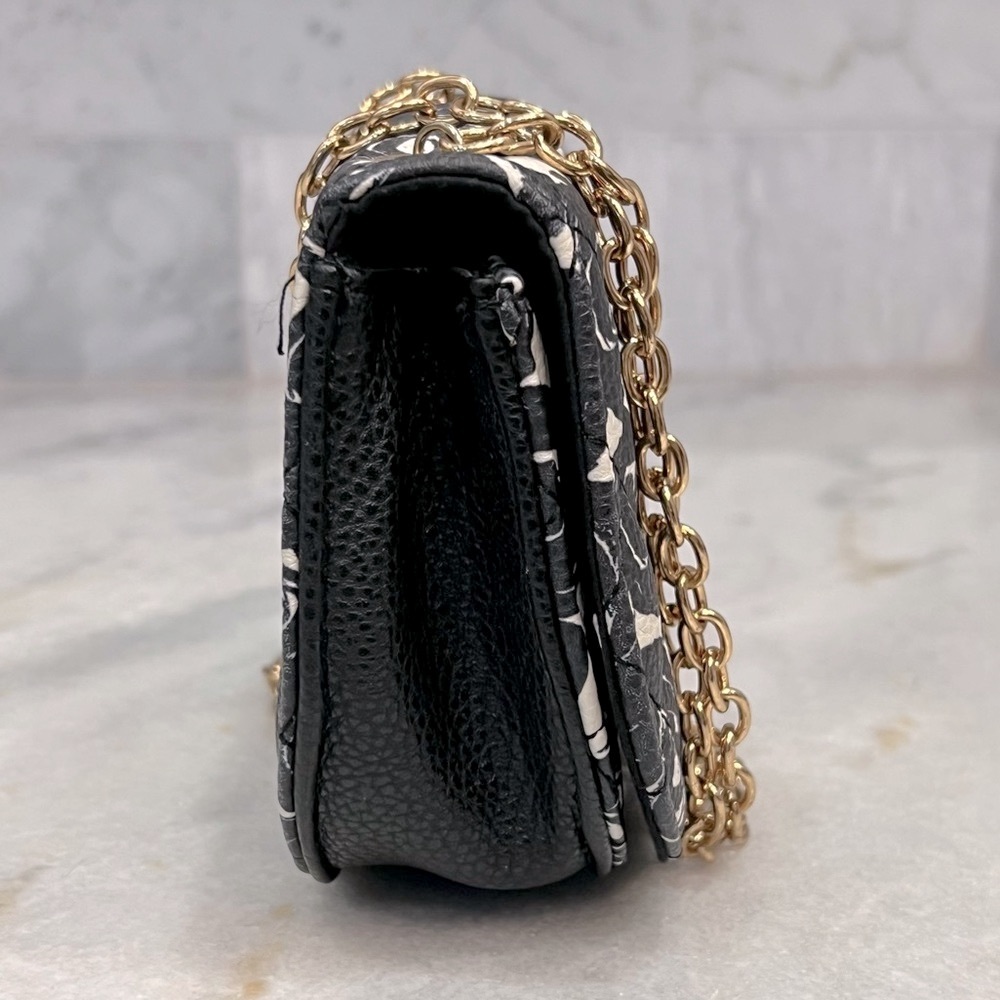Black and White Mini Floral Gold Chain Crossbody - Picture 3 of 10